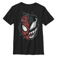 thumbnail image 1 of Boy's Marvel Spider-Man Venom Mask Split  Graphic Tee Black Large, 1 of 3