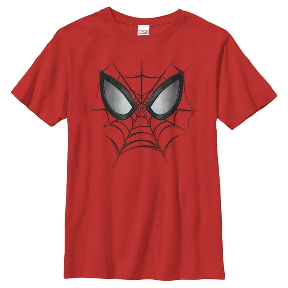 Boy's Marvel Spider-Man Web Face Graphic Tee Red Large