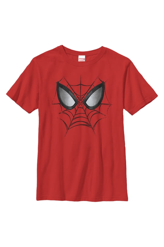 Boy's Marvel Spider-Man Web Face Graphic Tee Red Large