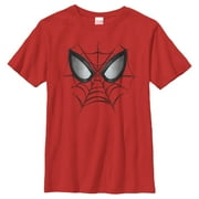 Boy's Marvel Spider-Man Web Face Graphic Tee Red Small