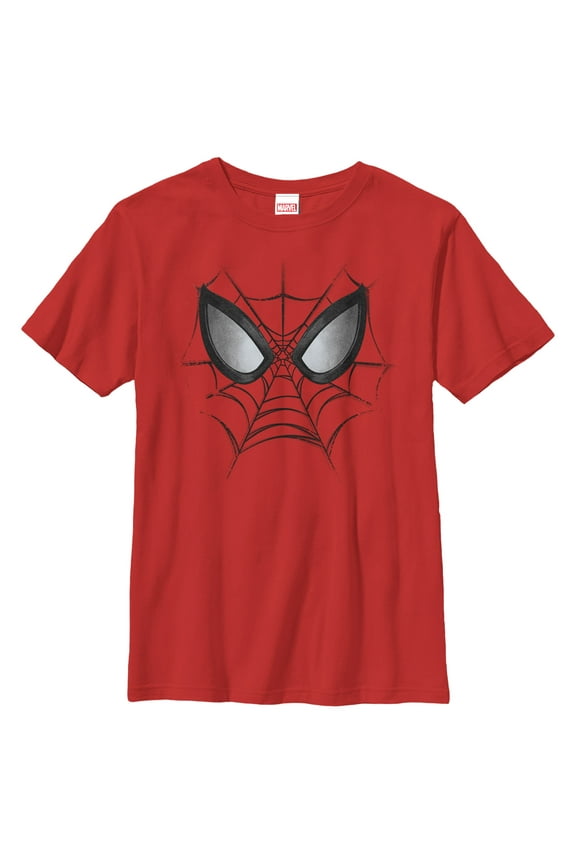 Boy's Marvel Spider-Man Web Face Graphic Tee Red X Large