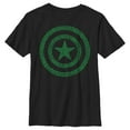 thumbnail image 1 of Boy's Marvel St. Patrick's Day Captain America Clover Shield Graphic Tee Black Large, 1 of 5