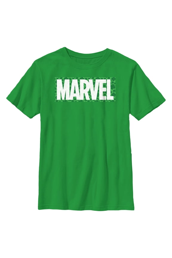 Boy's Marvel St. Patrick's Day Clover Logo Graphic Tee Kelly Green Large