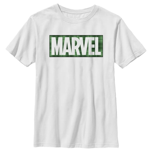 Boy's Marvel St. Patrick's Day Green Marvel Logo Graphic Tee White Medium