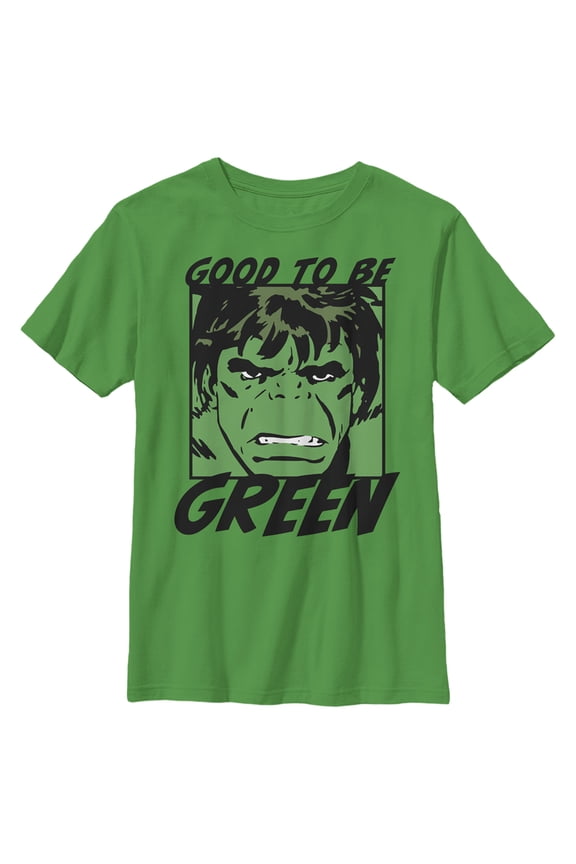 Boy's Marvel St. Patrick's Day Hulk Good to be Green Graphic Tee Kelly Green Large