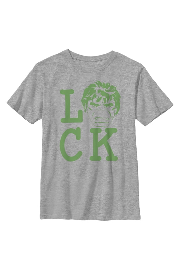 Boy's Marvel St. Patrick's Day Hulk Luck Graphic Tee Athletic Heather Medium