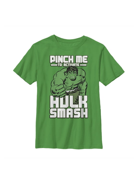 Boy's Marvel St. Patrick's Day Hulk Smash Graphic Tee Kelly Green Small