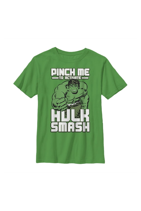 Boy's Marvel St. Patrick's Day Hulk Smash Graphic Tee Kelly Green Small