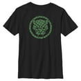 thumbnail image 1 of Boy's Marvel St. Patrick's Day Lucky Black Panther Mask Graphic Tee Black X Large, 1 of 5