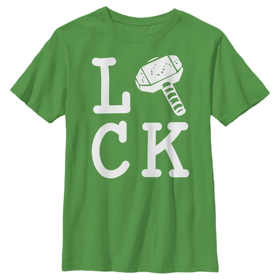 Boy's Marvel St. Patrick's Day Thor's Hammer Is Lucky Graphic Tee Kelly Green X Large