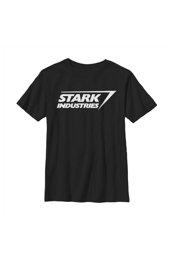 Boy's Marvel Stark Industries Iron Man Logo Graphic Tee Black Small