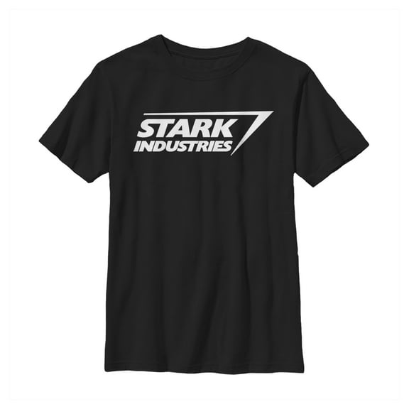 Boy's Marvel Stark Industries Iron Man Logo  Graphic Tee Black X Small