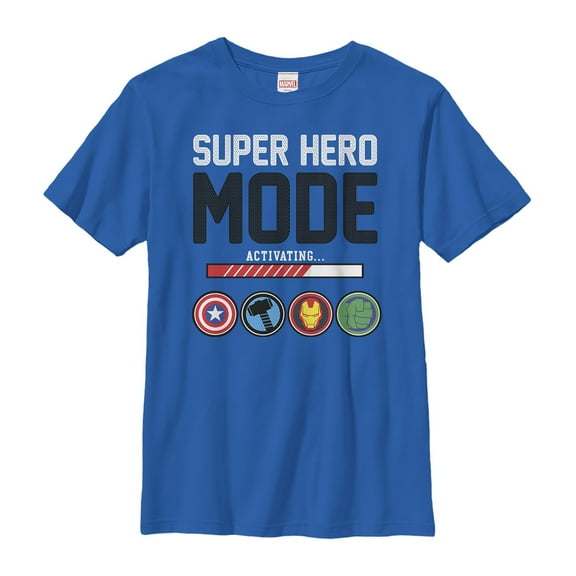Boy's Marvel Super Hero Mode  Graphic Tee Royal Blue X Small