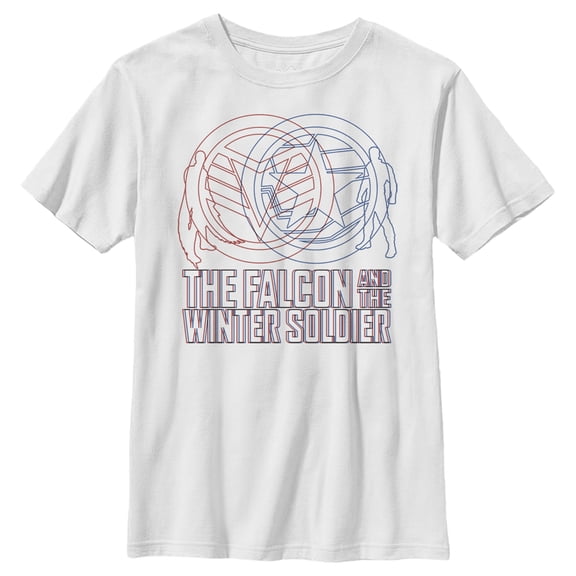 Boy's Marvel The Falcon and the Winter Soldier 3D Logo  Graphic Tee White Medium