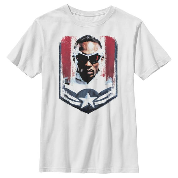 Boy's Marvel The Falcon and the Winter Soldier Captain America Falcon Graphic Tee White X Small