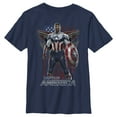 thumbnail image 1 of Boy's Marvel The Falcon and the Winter Soldier Captain America Ready  Graphic Tee Navy Blue X Small, 1 of 4