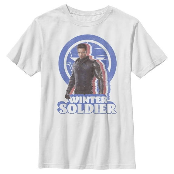 Boy's Marvel The Falcon and the Winter Soldier Retro Bucky Graphic Tee White X Small