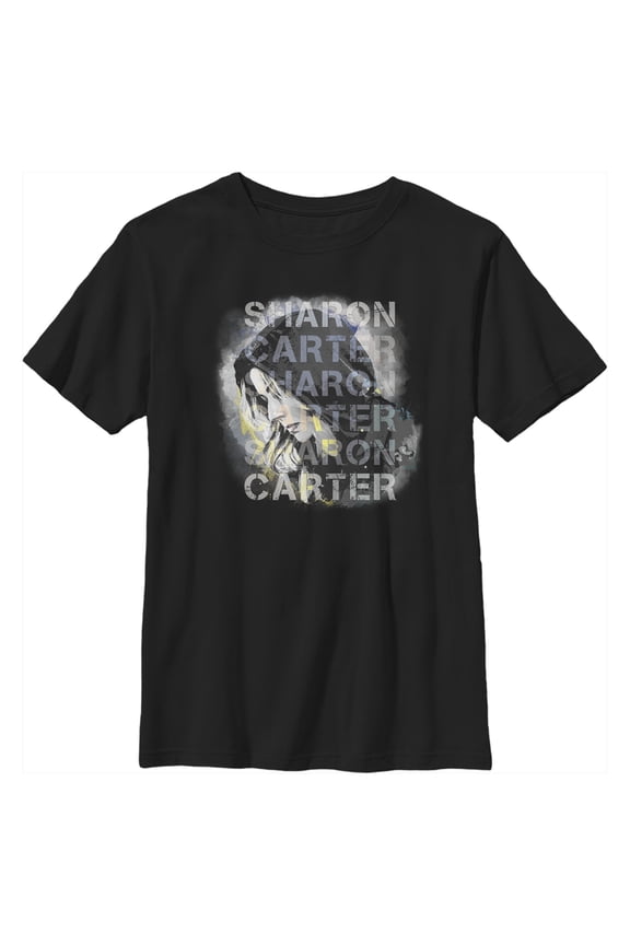 Boy's Marvel The Falcon and the Winter Soldier Sharon Carter Drawing  Graphic Tee Black Large