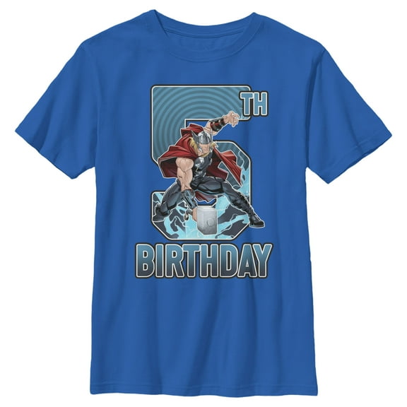 Boy's Marvel Thor Hammer 5th Birthday Graphic T-Shirt
