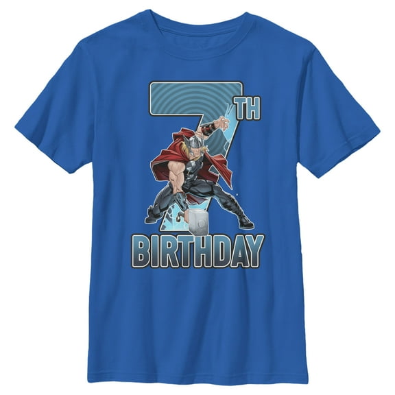 Boy's Marvel Thor Hammer 7th Birthday  Graphic T-Shirt