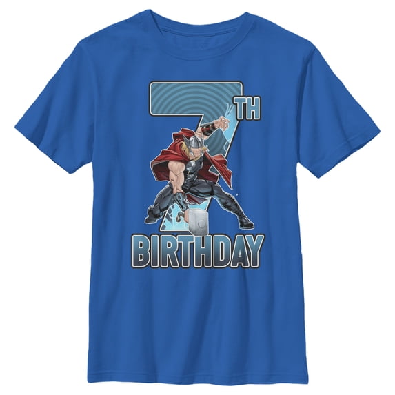 Boy's Marvel Thor Hammer 7th Birthday Graphic T-Shirt