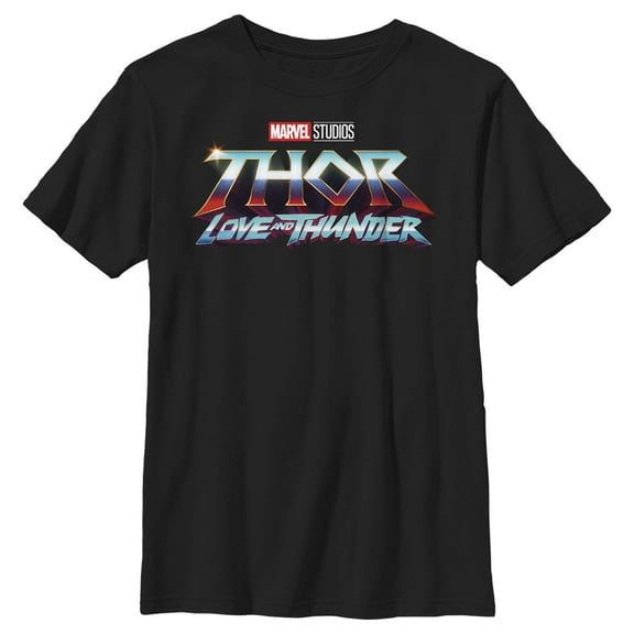 Boy's Marvel: Thor: Love and Thunder Classic Logo  Graphic Tee Black Small