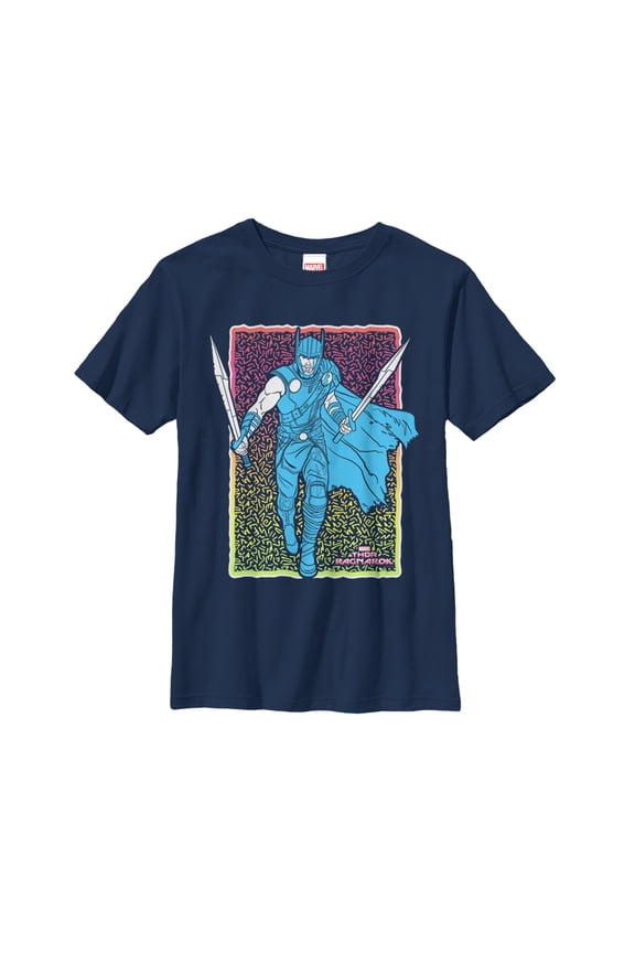 Boy's Marvel Thor: Ragnarok Battle Ready Graphic Tee Navy Blue Medium