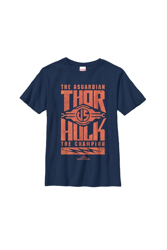 Boy's Marvel Thor: Ragnarok Champion Fight Graphic Tee Navy Blue X Large