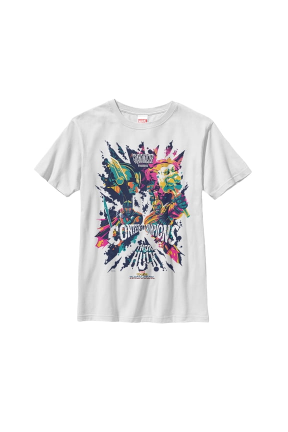 Boy's Marvel Thor: Ragnarok Contest of Champions Graphic Tee White Large