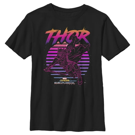 Boy's Marvel Thor: Ragnarok Retro  Graphic Tee Black Large