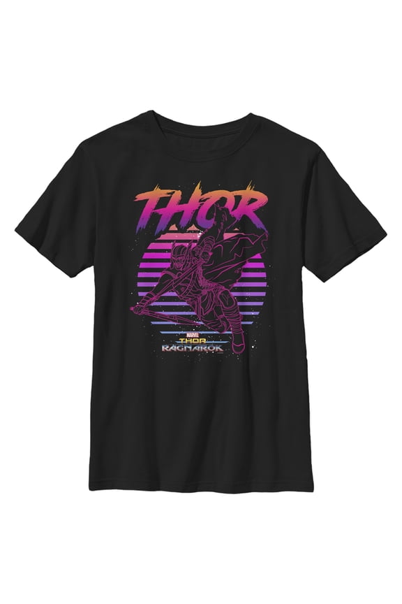 Boy's Marvel Thor: Ragnarok Retro Graphic Tee Black Large