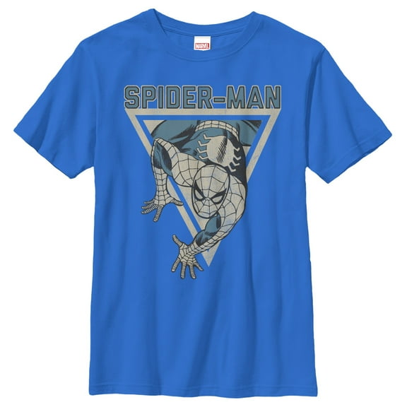 Boy's Marvel Triangle Spider-Man Graphic Tee Royal Blue Medium