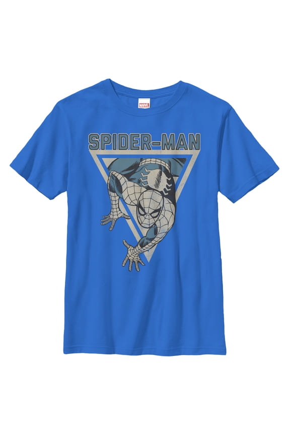 Boy's Marvel Triangle Spider-Man Graphic Tee Royal Blue Small