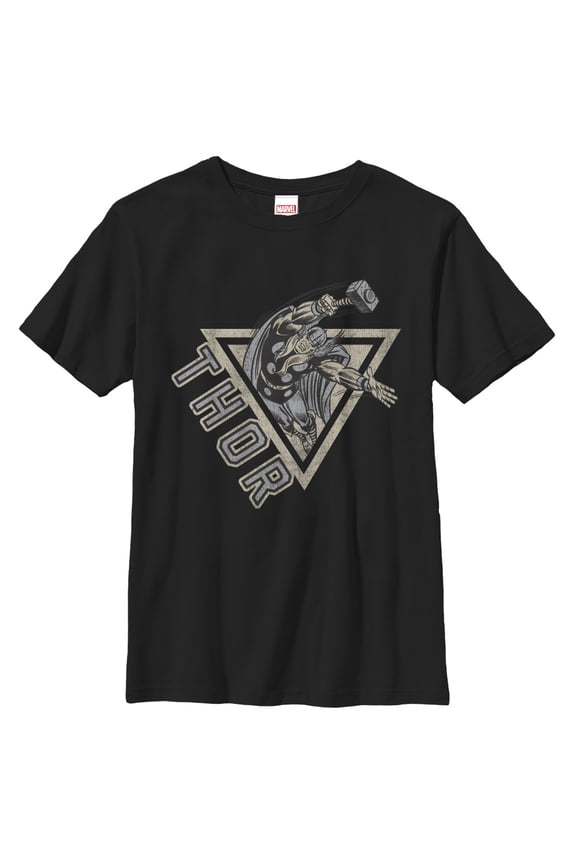 Boy's Marvel Triangle Thor Graphic Tee Black Large