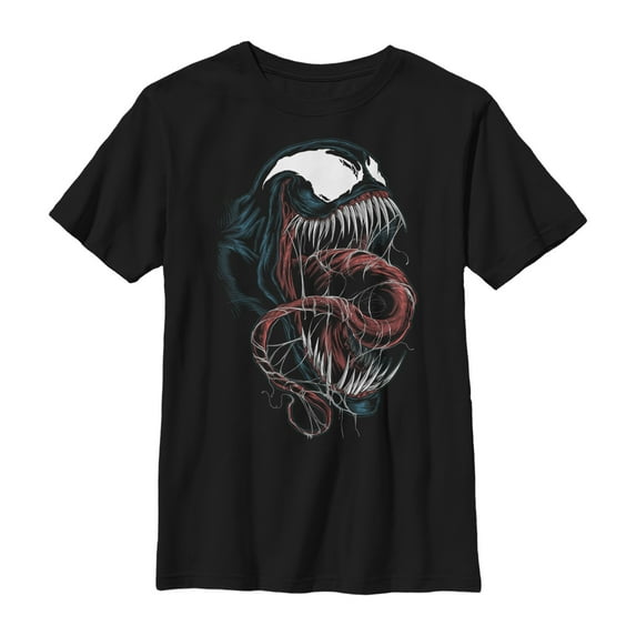 Boy's Marvel Venom Close-Up Graphic Tee Black Large