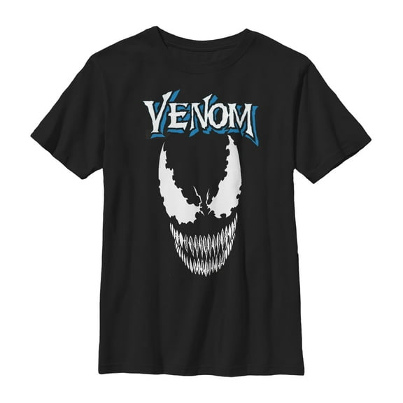 Boy's Marvel Venom Face Logo  Graphic Tee Black Medium