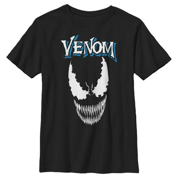 Boys' Husky Marvel Venom Face Logo  Graphic Tee Black X Large