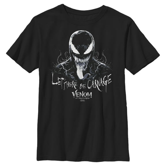 Boy's Marvel Venom: Let There be Carnage Black and White  Graphic Tee Black Medium