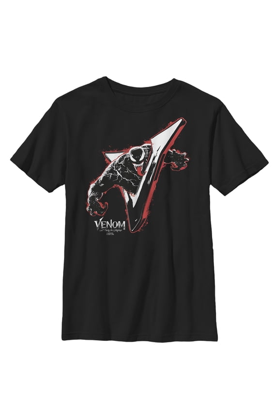 Boy's Marvel Venom: Let There be Carnage Shiny V Graphic Tee Black X Small