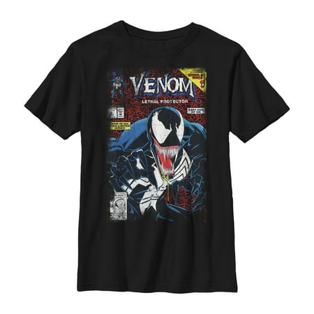 Boy's Marvel Venom Lethal Protector  Graphic Tee Black Large