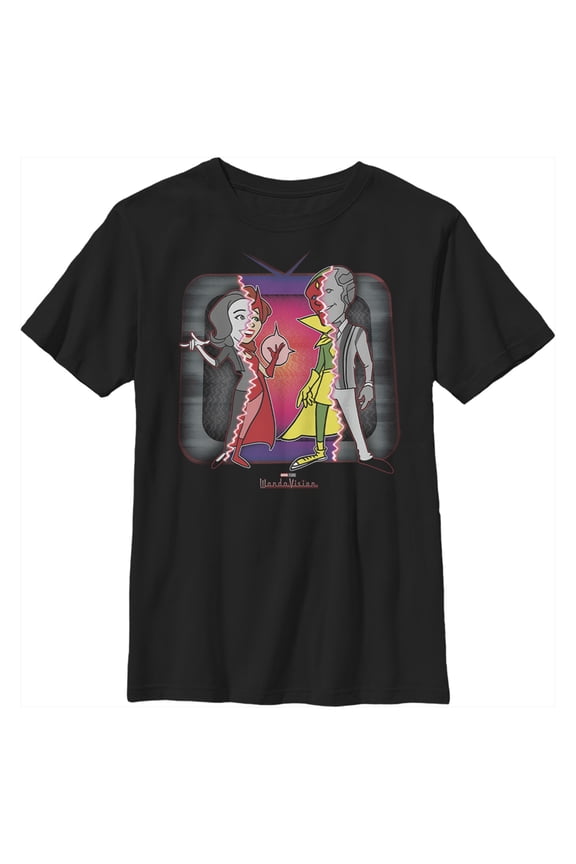 Boy's Marvel WandaVision Secret Identities Graphic Tee Black Small