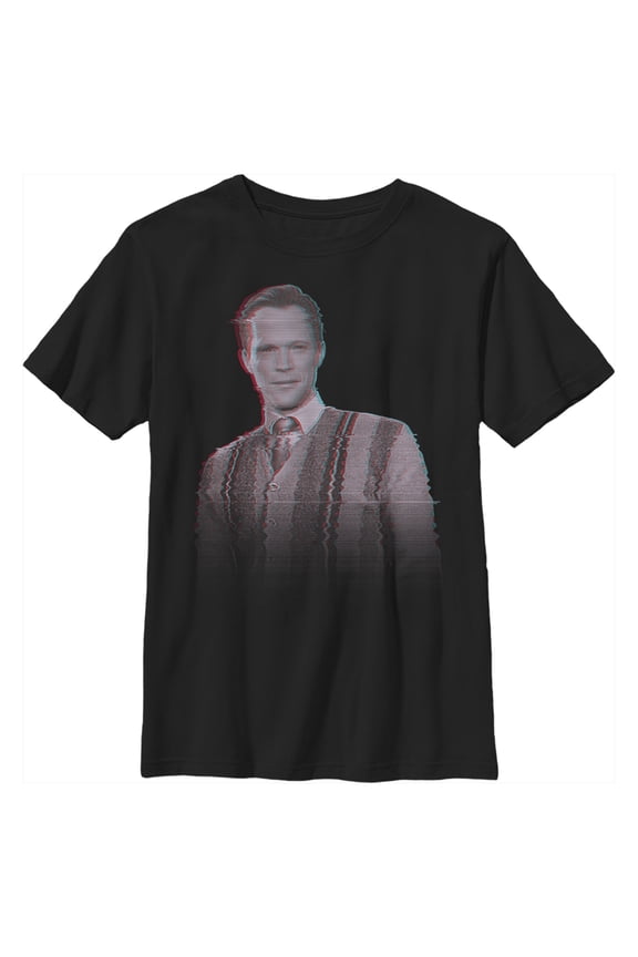 Boy's Marvel WandaVision Vision Glitch Graphic Tee Black Small