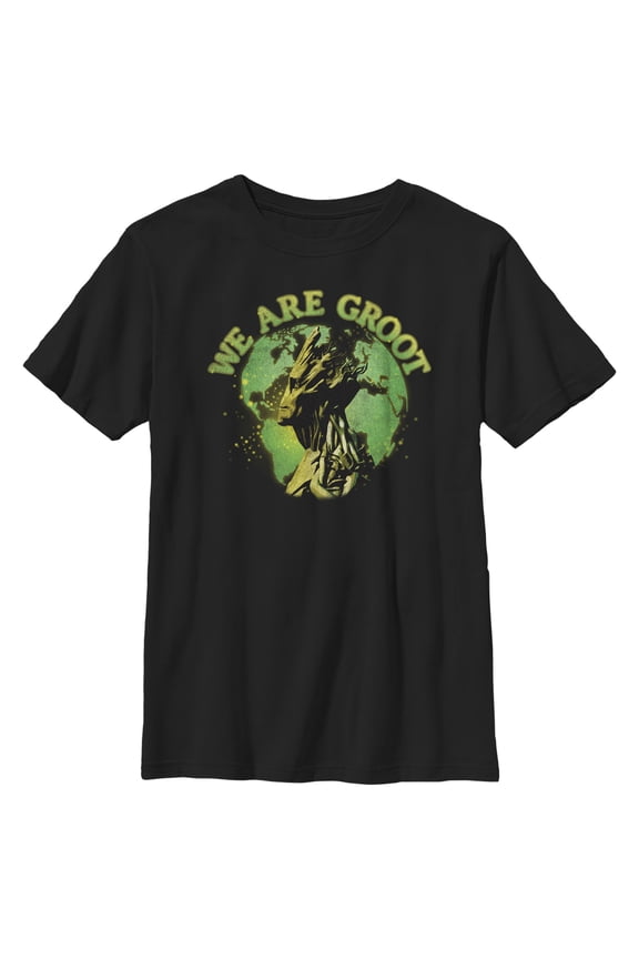 Boy's Marvel We Are Groot Side Profile Graphic Tee Black Large