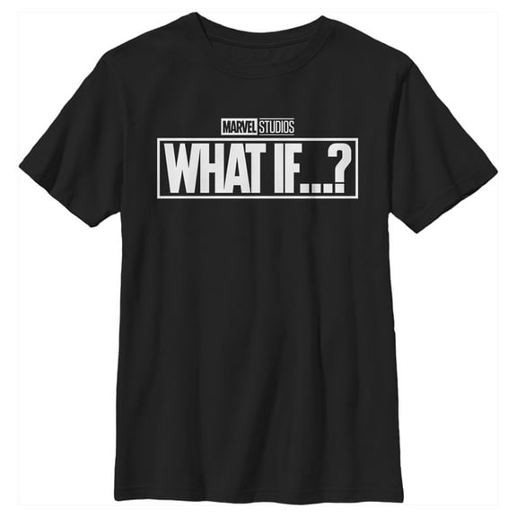 Boy's Marvel What If…? Bold Logo  Graphic Tee Black Small