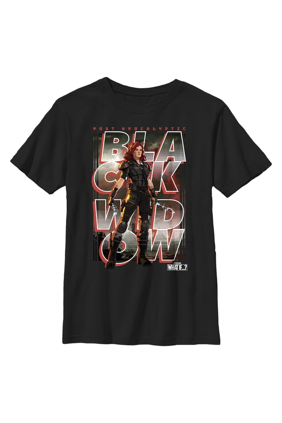 Boy's Marvel What if…? Apocalypse Black Widow Graphic Tee Black X Large