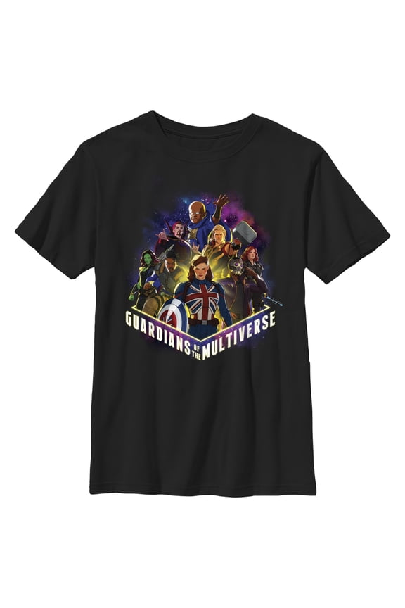 Boy's Marvel What if…? Guardians of the Multiverse Graphic Tee Black Large