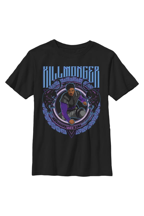 Boy's Marvel What if…? Killmonger Graphic Tee Black Large