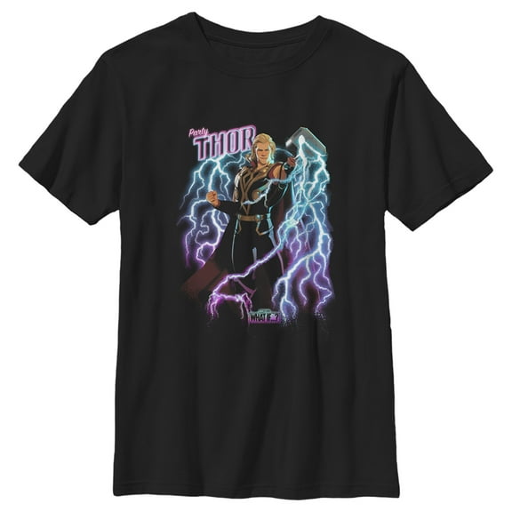 Boy's Marvel What if…? Party Thor Graphic Tee Black X Small