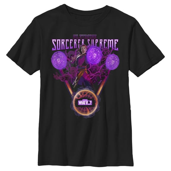 Boy's Marvel What if…? Sorcerer Supreme Graphic Tee Black Large