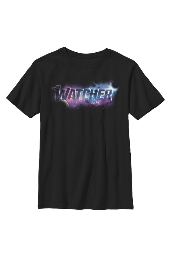 Boy's Marvel What if…? Watcher Logo Graphic Tee Black Small